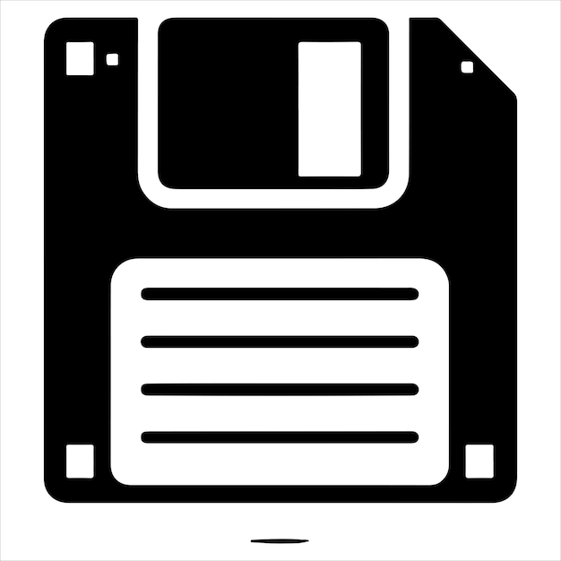 Ilustración vectorial de las siluetas de los iconos de los disquetes