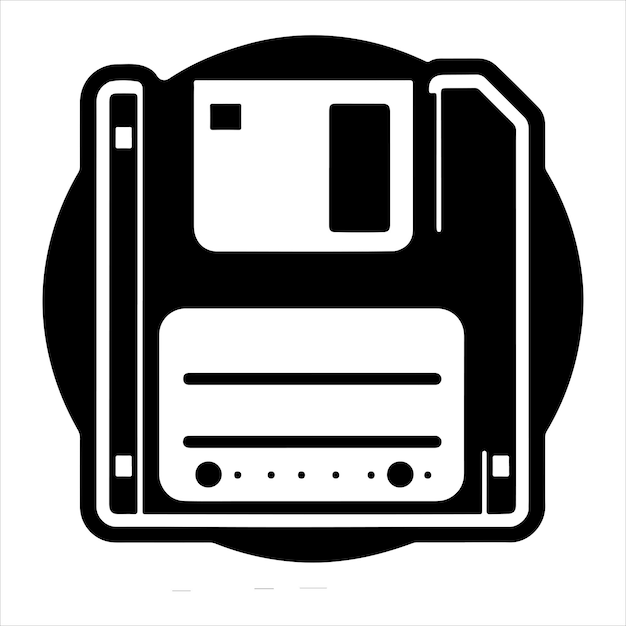 Ilustración vectorial de las siluetas de los iconos de los disquetes