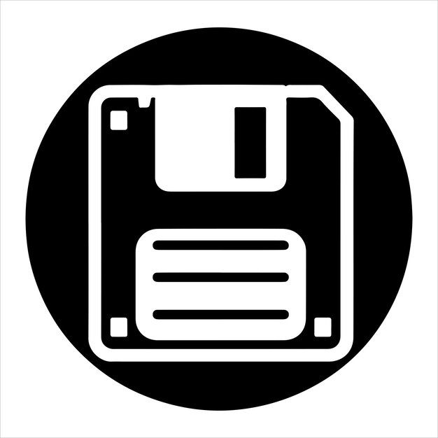 Ilustración vectorial de las siluetas de los iconos de los disquetes
