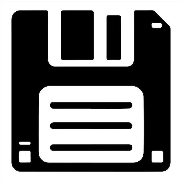 Ilustración vectorial de las siluetas de los iconos de los disquetes