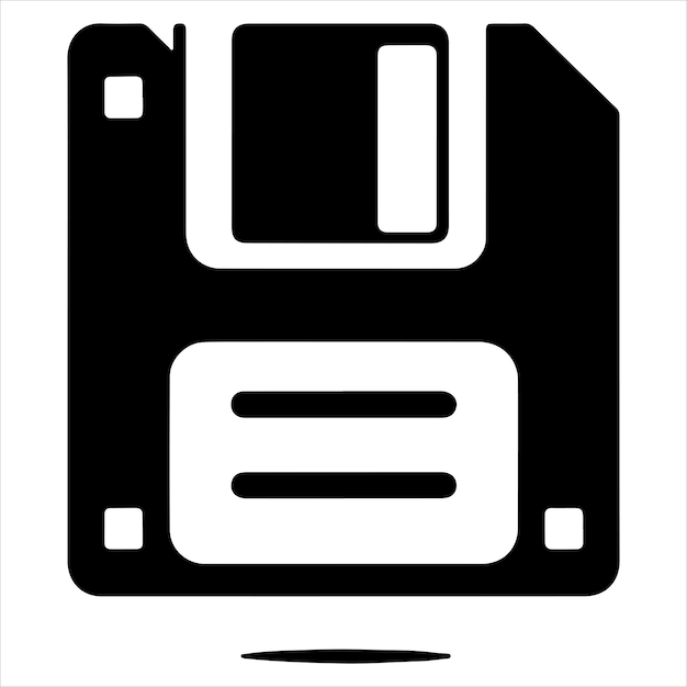 Ilustración vectorial de las siluetas de los iconos de los disquetes