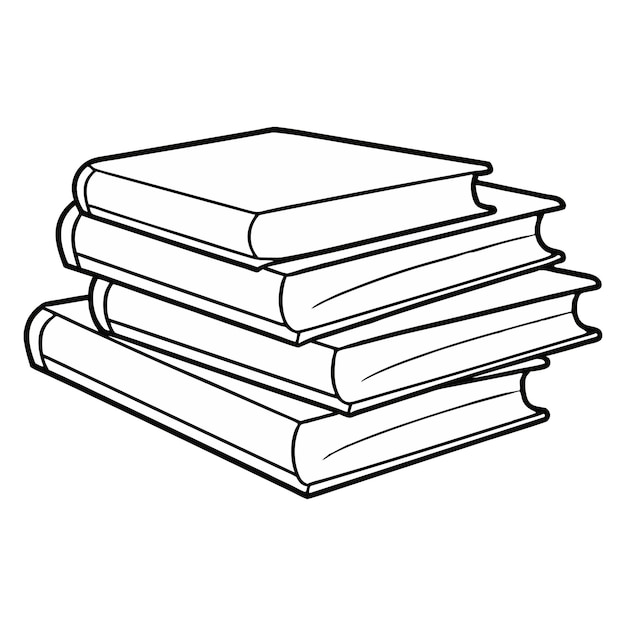 Ilustración vectorial de siluetas de libros generada por IA