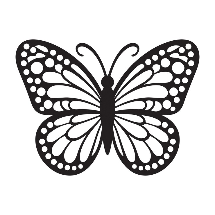 Ilustración vectorial de siluetas de mariposas aisladas sobre un fondo blanco