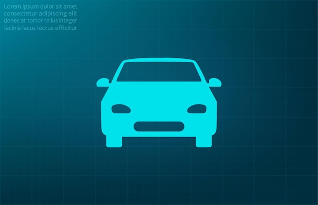 Ilustración vectorial del símbolo automático en fondo azul EPS 10.