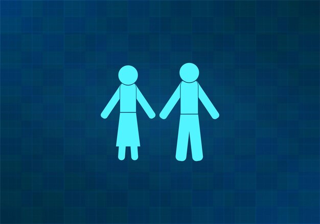 Ilustración vectorial del símbolo del baño del compartimento masculino en fondo azul Eps 10