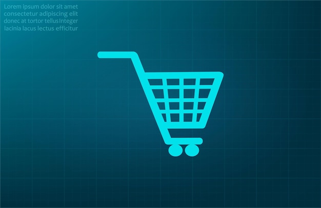 Ilustración vectorial del símbolo de la bolsa de compras de noticias en fondo azul Eps 10.