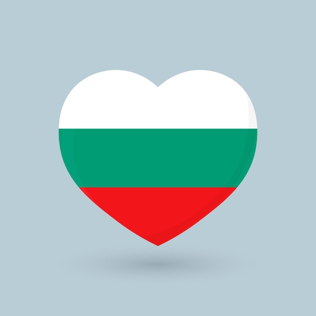 Ilustración vectorial del símbolo del corazón de la bandera búlgara