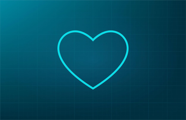 Ilustración vectorial del símbolo del corazón en fondo azul Eps 10
