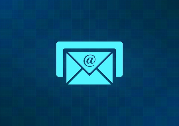 Ilustración vectorial del símbolo de correo en fondo azul Eps 10