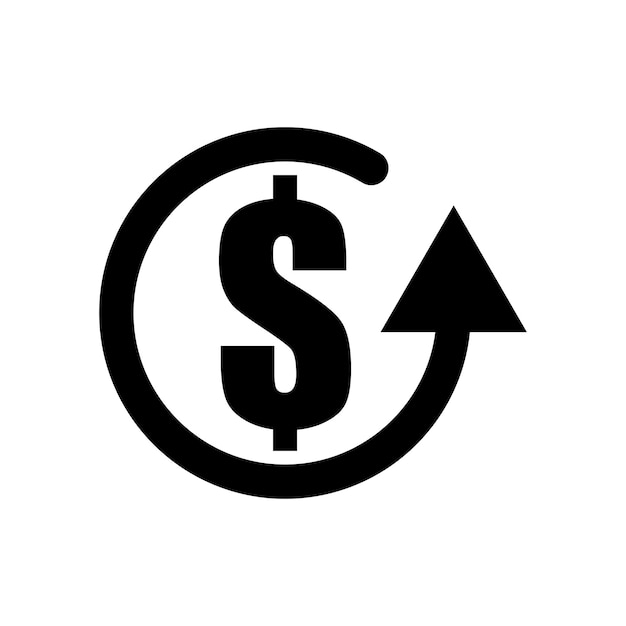 Ilustración vectorial del símbolo de dólar giratorio