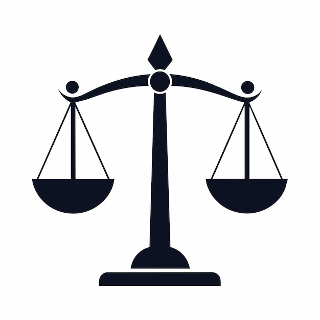 Ilustración vectorial del símbolo de las escalas de justicia en estilo plano