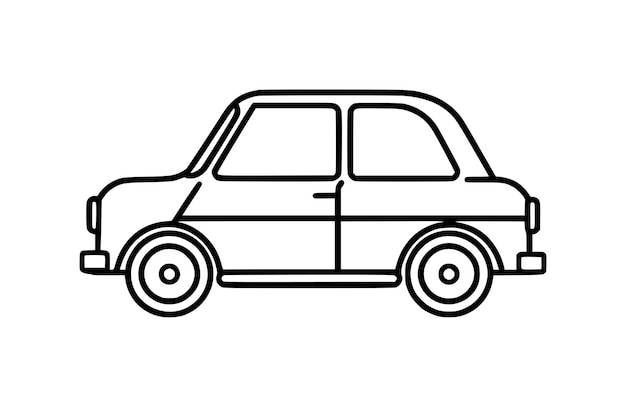 Ilustración vectorial del símbolo del icono del coche plano