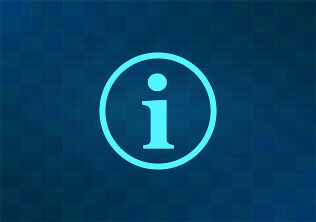 Ilustración vectorial del símbolo de información en fondo azul Eps 10