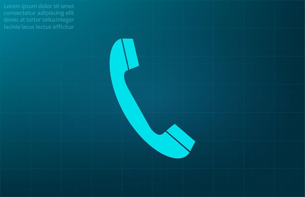 Ilustración vectorial del símbolo de llamada telefónica retro en un fondo azul EPS 10.