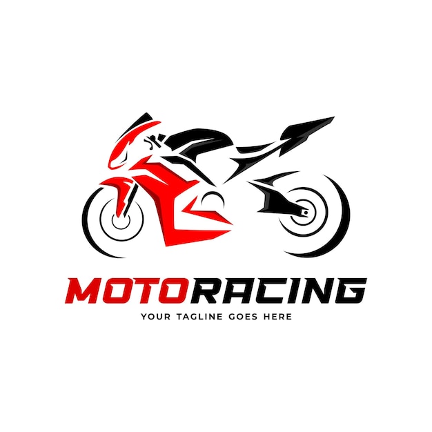 Ilustración vectorial del símbolo del logotipo de las carreras deportivas de motocicletas