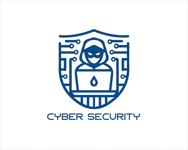 Vector ilustración vectorial del símbolo del logotipo de seguridad cibernética
