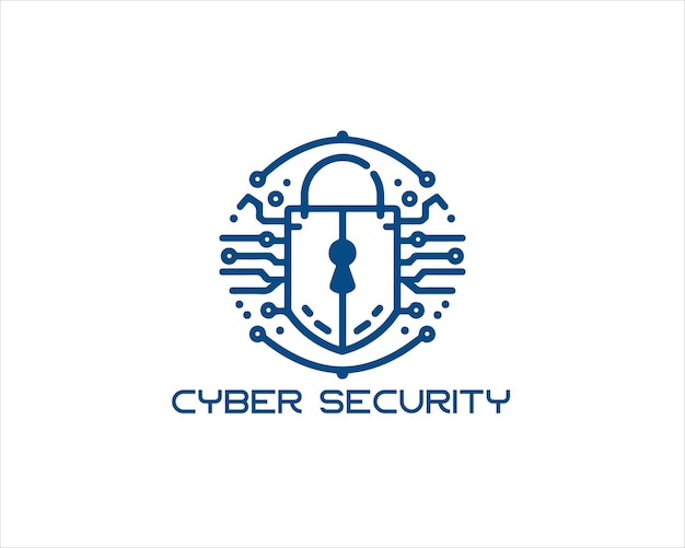 Ilustración vectorial del símbolo del logotipo de seguridad cibernética