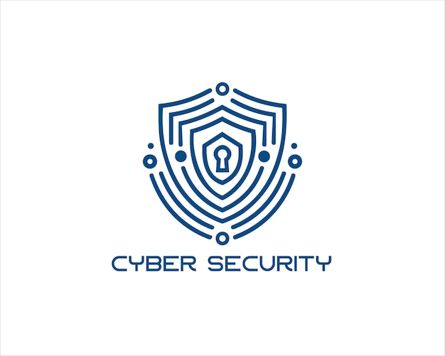 Ilustración vectorial del símbolo del logotipo de seguridad cibernética