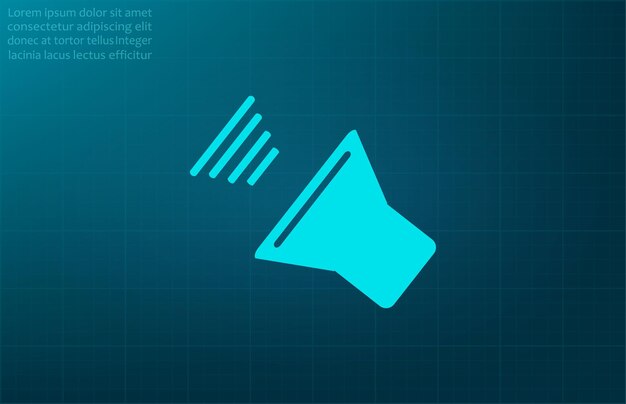 Ilustración vectorial del símbolo del nivel de sonido en fondo azul EPS 10.