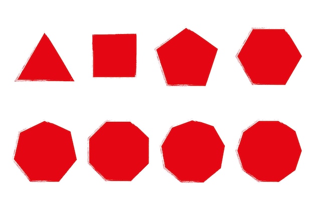 Ilustración vectorial del símbolo del pincel japonés de polígonos de trazo de Enso zen