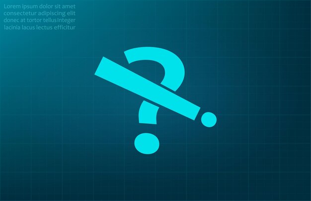 Ilustración vectorial del símbolo de signo de interrogación en fondo azul Eps 10.