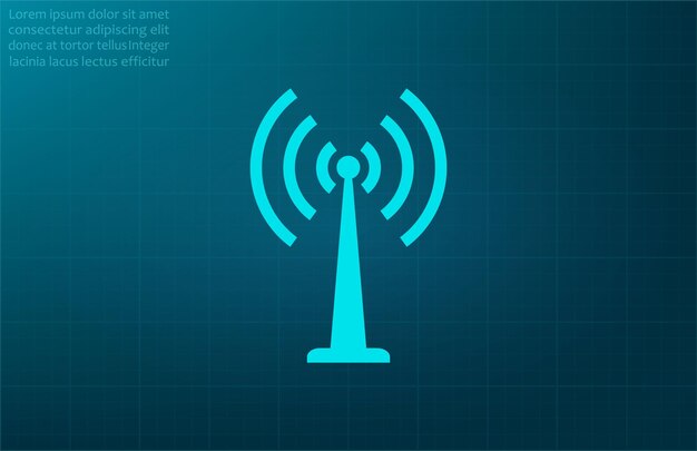Ilustración vectorial del símbolo WiFi en un fondo azul Eps 10