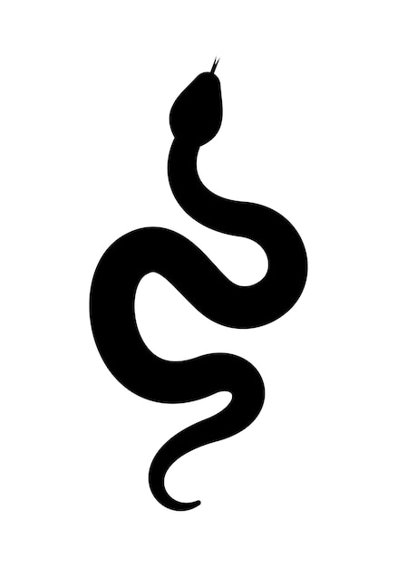 Ilustración vectorial de símbolos aislados de silueta de serpiente negra