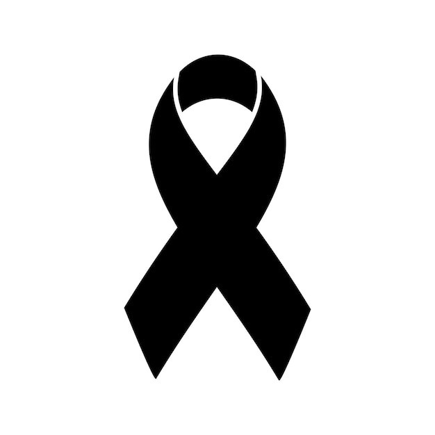 Ilustración vectorial de símbolos de apoyo para el luto y el melanoma