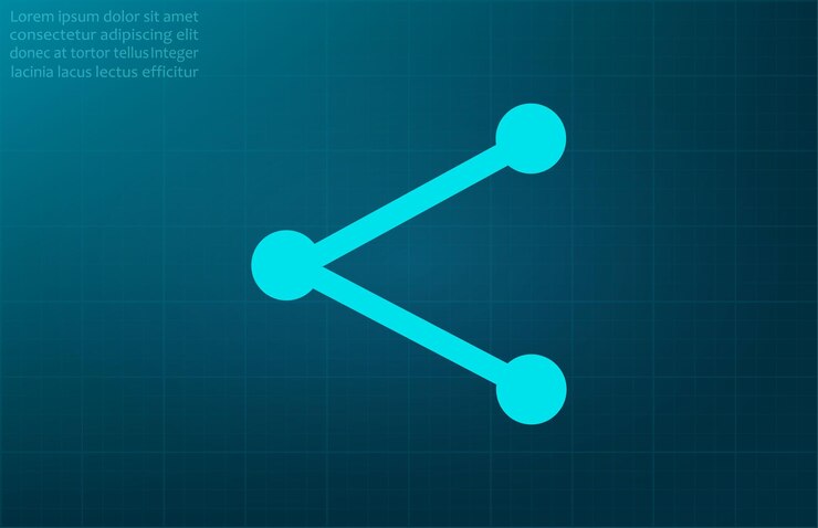 Vector ilustración vectorial de símbolos compartidos en fondo azul eps 10.