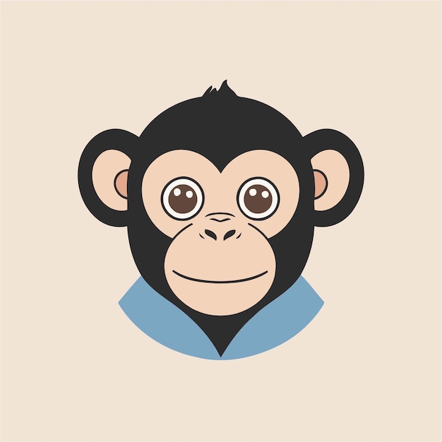 Ilustración vectorial de un simpático chimpancé para libros infantiles