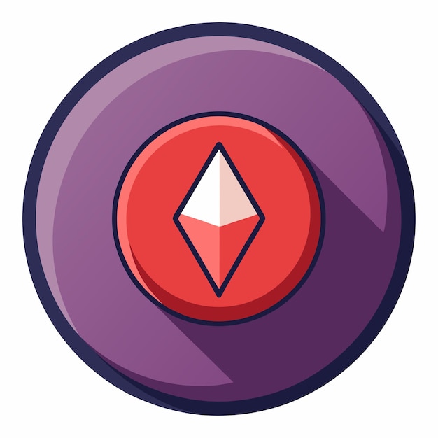 Ilustración vectorial simple de un botón con una forma circular de diseño limpio y cuatro agujeros