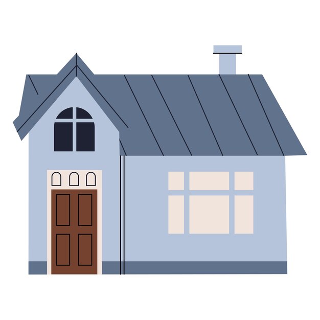 Ilustración vectorial simple de una casa de campo Casa sobre un fondo blanco en un estilo simple