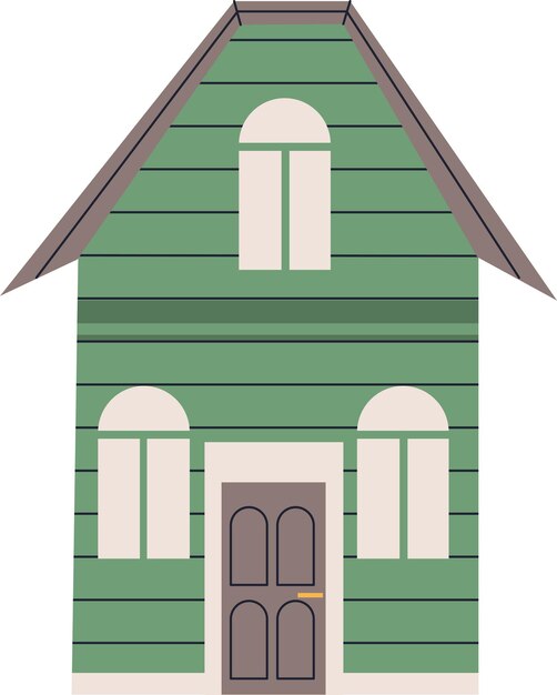 Ilustración vectorial simple de una casa de campo Casa sobre un fondo blanco en un estilo simple