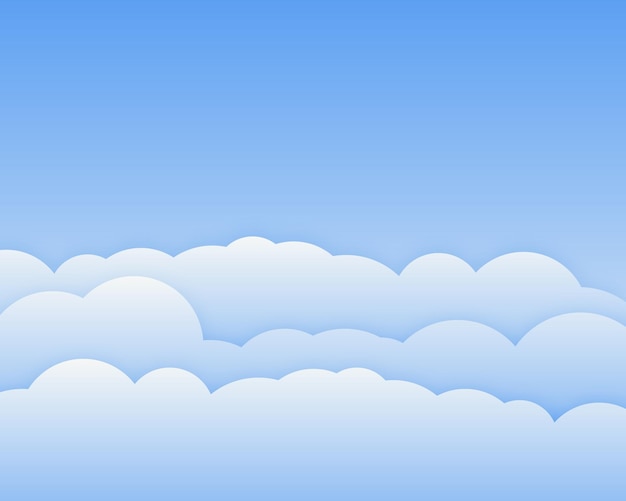 Ilustración vectorial simple del cielo y las nubes con efecto de perspectiva Puede usarla como fondo y colocar su texto