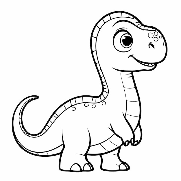 Ilustración vectorial simple del dibujo de Brachiosaurus para niños página