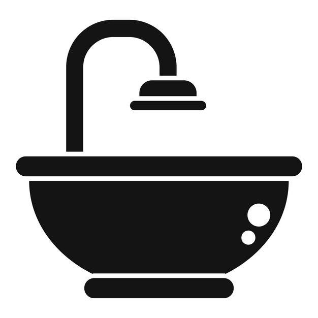 Ilustración vectorial de un simple fregadero de pedestal en una silueta negra audaz