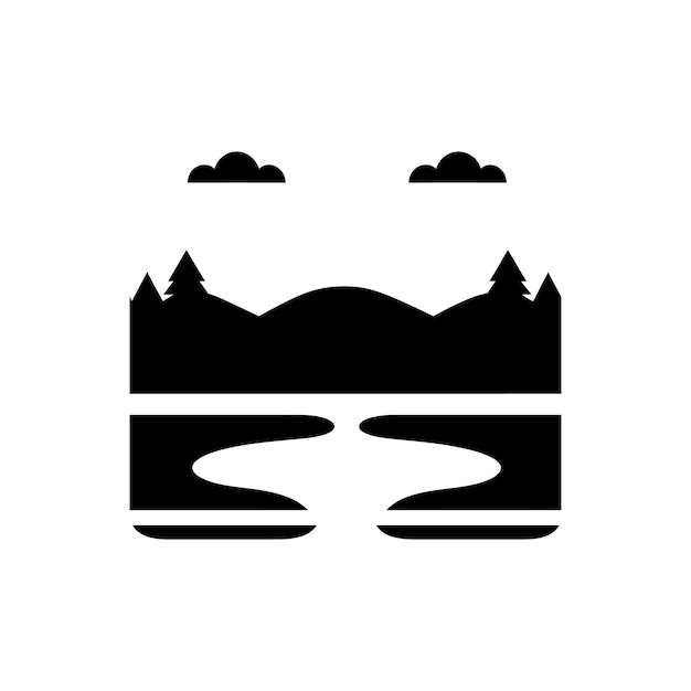 Ilustración vectorial simple del icono de la llanura de inundación