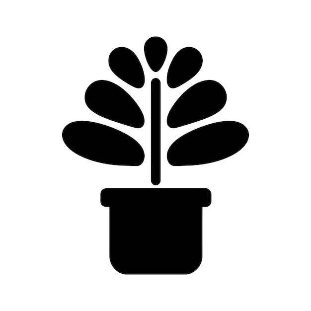 Vector ilustración vectorial simple del icono de la planta de jade