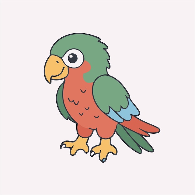 Ilustración vectorial simple de un libro de loro para niños