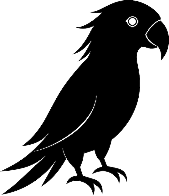 Ilustración vectorial simple de la silueta de un loro