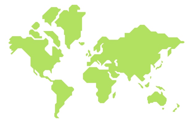 Ilustración vectorial simplificada del mapa del mundo