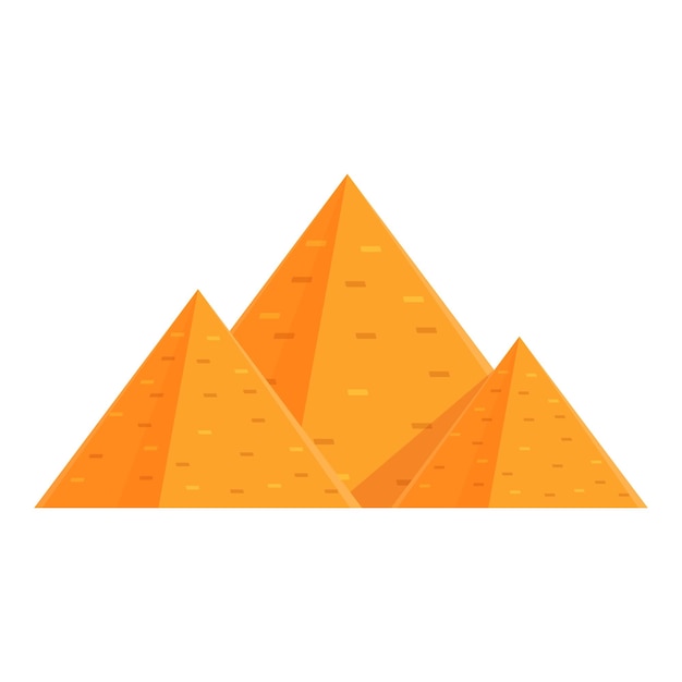 Ilustración vectorial simplista de las pirámides naranjas