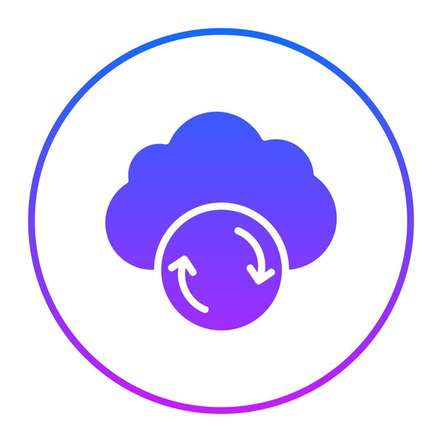 Ilustración vectorial de sincronización en la nube