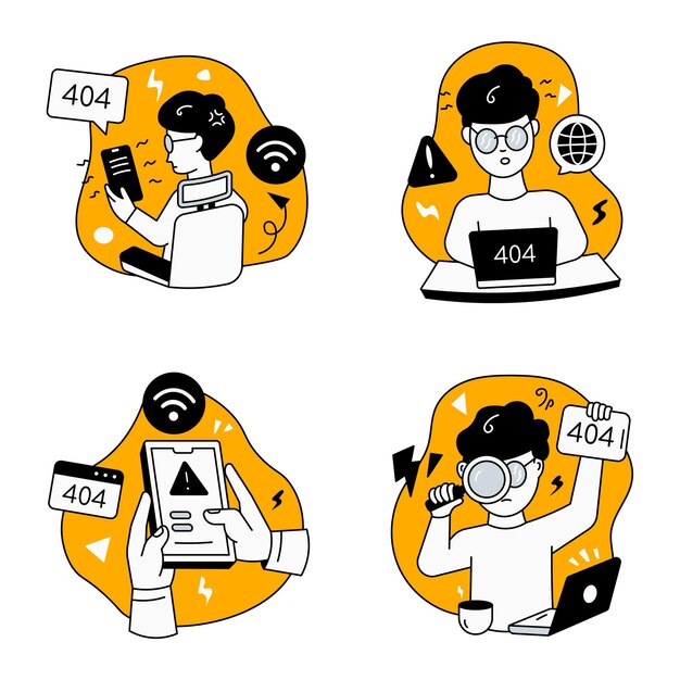 Ilustración vectorial del sitio web en construcción