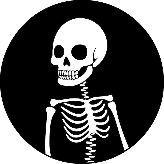 Ilustración vectorial de skeleton minimalist y flat logo