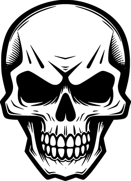 Vector ilustración vectorial de skull minimalist y flat logo