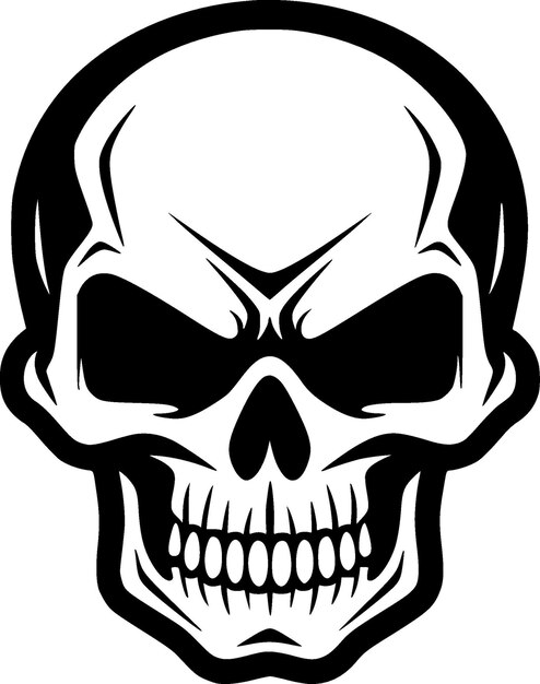 Vector ilustración vectorial de skull minimalist y flat logo