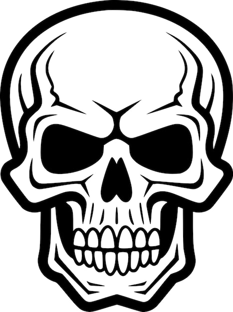Vector ilustración vectorial de skull minimalist y flat logo