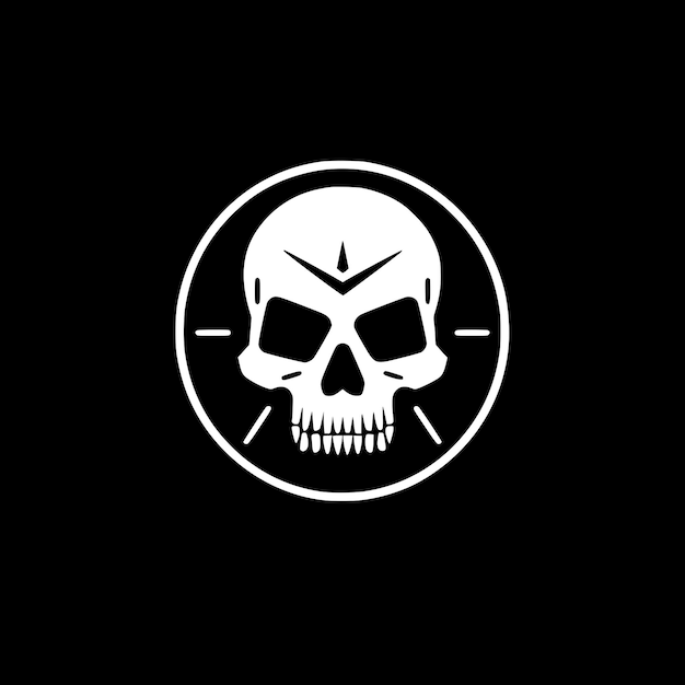 Ilustración vectorial de Skull Minimalist y Flat Logo