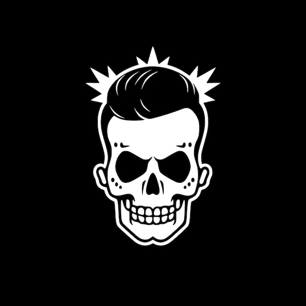 Ilustración vectorial de Skull Minimalist y Flat Logo